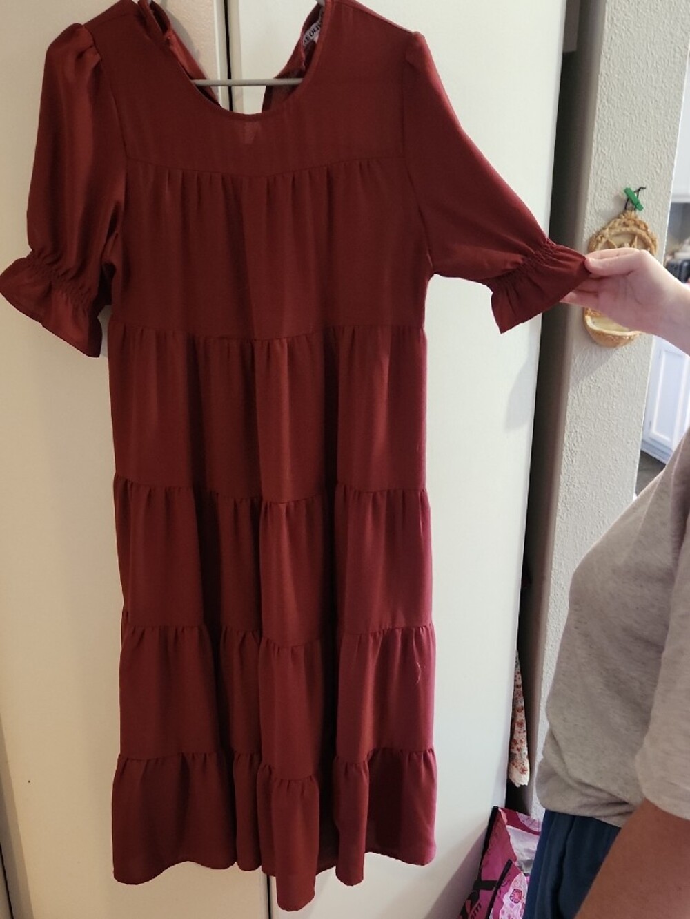 Love Olive Co. Women's Red Dress - Elegant V-Neck
